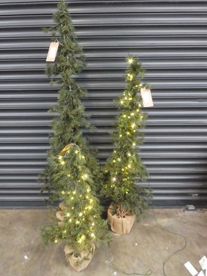 Lot Unboxed set of 3 alpine trees with LED lights...