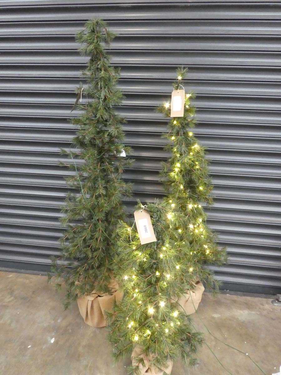 Lot Unboxed set of 3 alpine trees with LED lights...