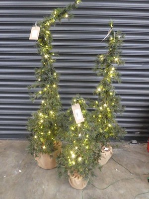 Lot Unboxed set of 3 alpine trees with LED lights...