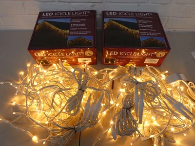 Lot 2 boxed sets of LED icicle lights (4m length)...