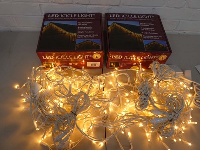 Lot 2 boxed sets of LED icicle lights (4m length)...