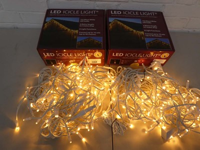 Lot 2 boxed sets of LED icicle lights (4m length)...