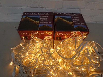 Lot 2 boxed sets of LED icicle lights (4m length)...