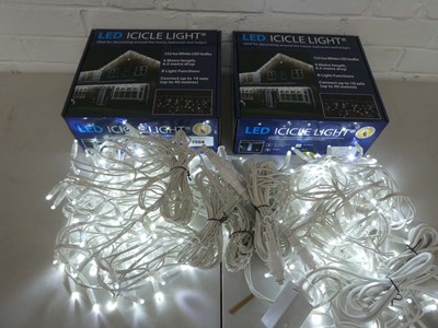 Lot 2 sets of boxed LED icicle lights (4m length)...