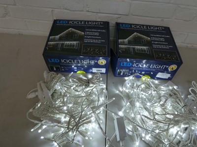 Lot 2 sets of boxed LED icicle lights (4m length)...