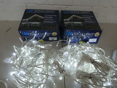 Lot 2 sets of boxed LED icicle lights (4m length)...