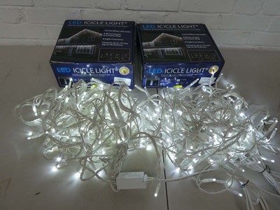 Lot 2 sets of boxed LED icicle lights (4m length)...