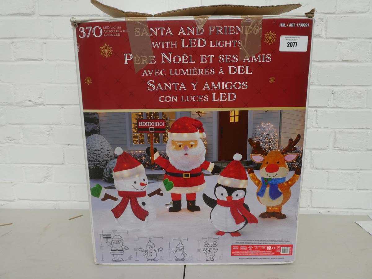 Lot Boxed outdoor light-up set of Santa & Friends...