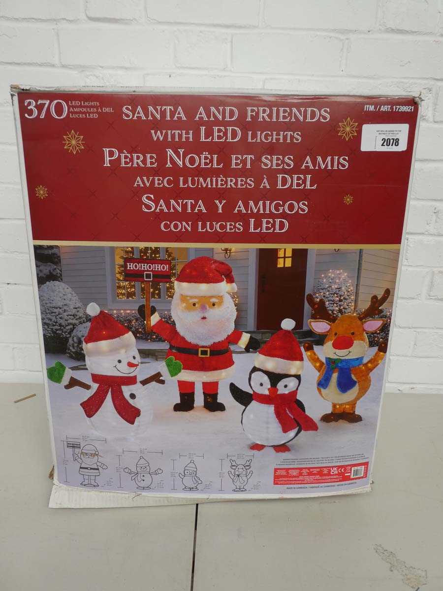 Lot Boxed outdoor light-up set of Santa & Friends...