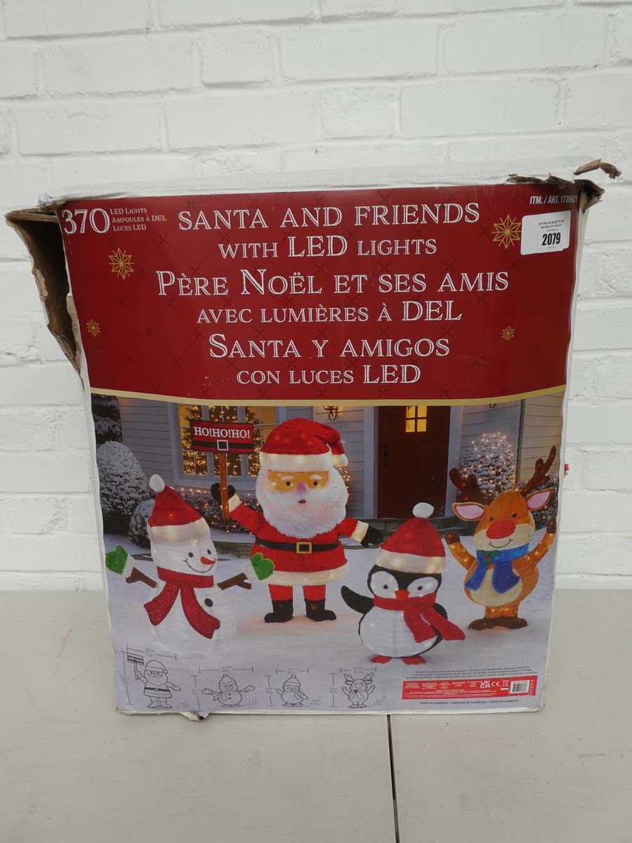 Lot Boxed outdoor light-up set of Santa & Friends...