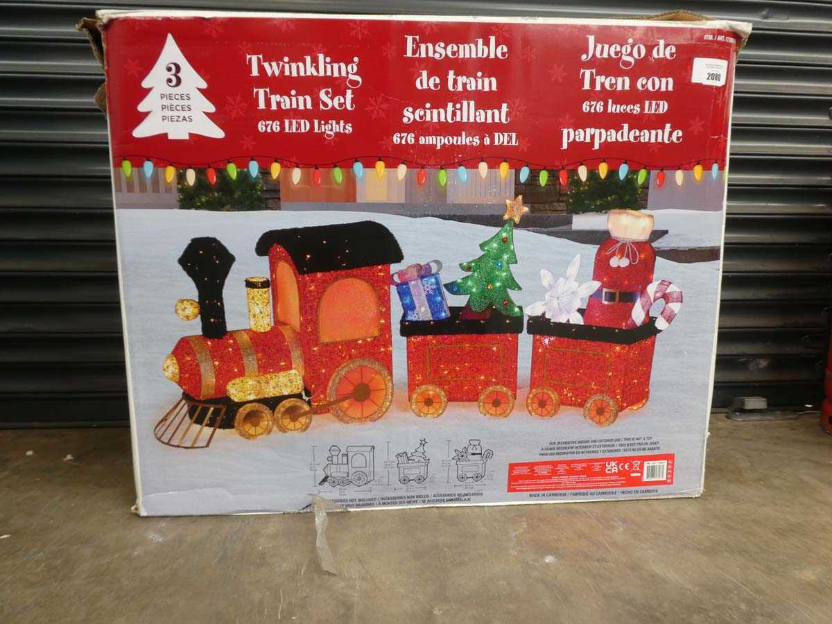 Lot Boxed 3 piece twinkling train set for outdoor...