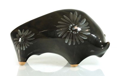 Lot 131 - A 1960/70's Lotus Pottery bull by Elizabeth...