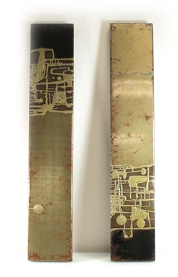Lot 139 - A pair of Modernist enamel wall art panels,...