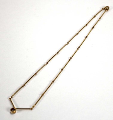 Lot 524 - An 18ct yellow gold elongate link necklace...