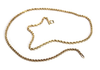 Lot 534 - A 9ct yellow gold ropetwist necklace, l. 40.5...