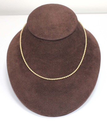 Lot 534 - A 9ct yellow gold ropetwist necklace, l. 40.5...