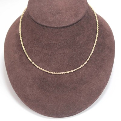 Lot 534 - A 9ct yellow gold ropetwist necklace, l. 40.5...
