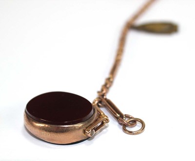 Lot 540 - A 9ct yellow gold elongated fancy link watch...