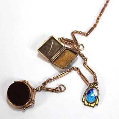 Lot 540 - A 9ct yellow gold elongated fancy link watch...