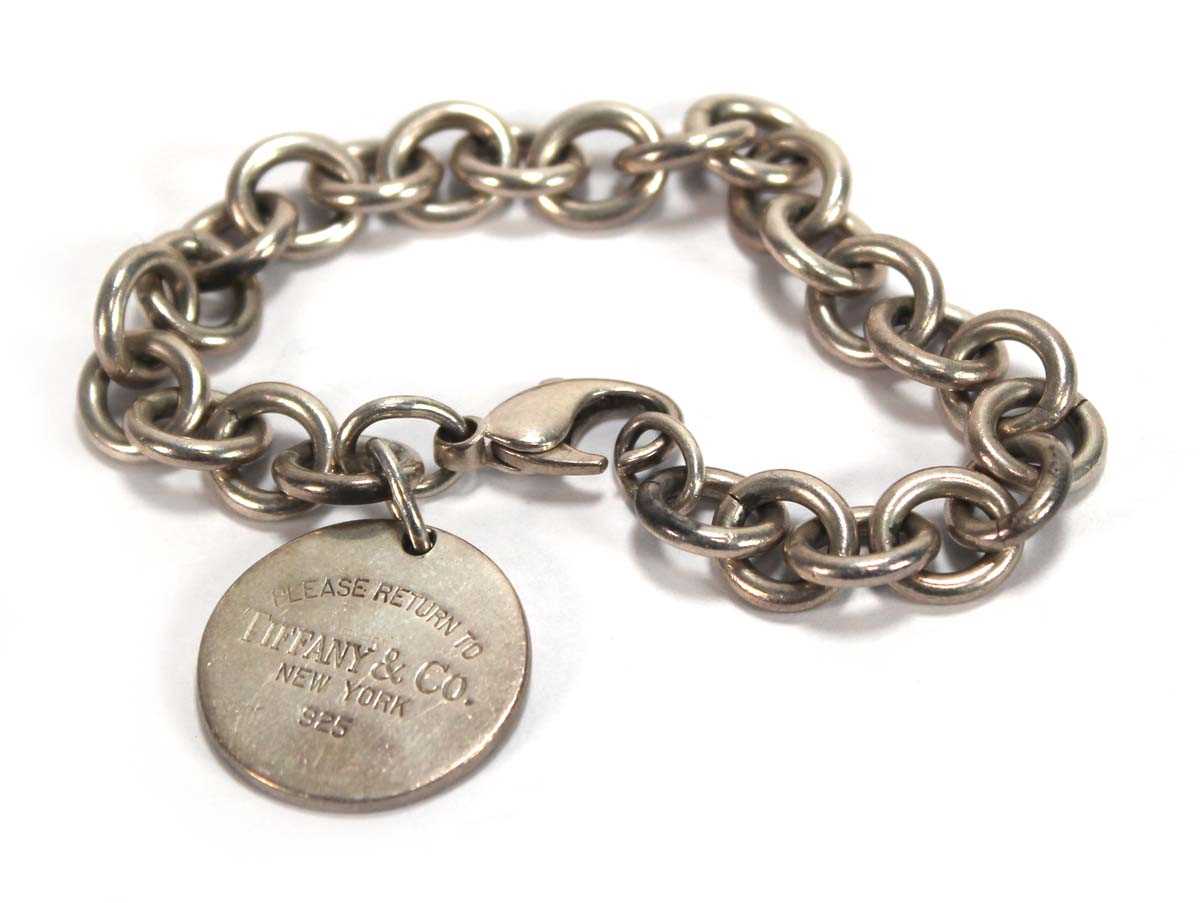 Lot 544 - A Tiffany & Co. silver chainlink necklace with...