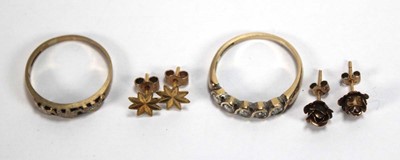 Lot 570 - A 9ct yellow gold half eternity ring set paste,...