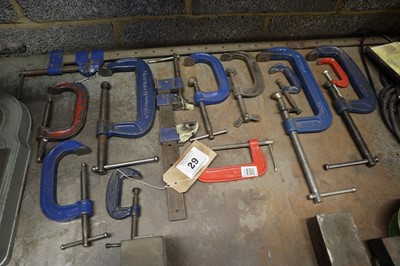 Lot 29 - 2 Record sash clamps and 11 G clamps