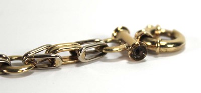 Lot 573 - A 9ct two-colour gold fancy link necklace, the...