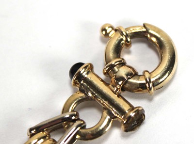 Lot 573 - A 9ct two-colour gold fancy link necklace, the...