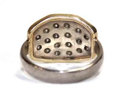 Lot 577 - An 18ct two-colour gold ring pave set eighteen...