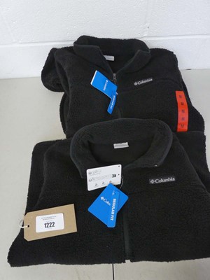Lot 1222 - x2 Columbia full zip fleece jackets in black -...