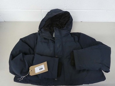 Lot 1234 - Long Levi's hooded puffa coat in navy size S