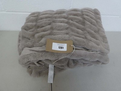 Lot 1281 - Faux fur beige throw