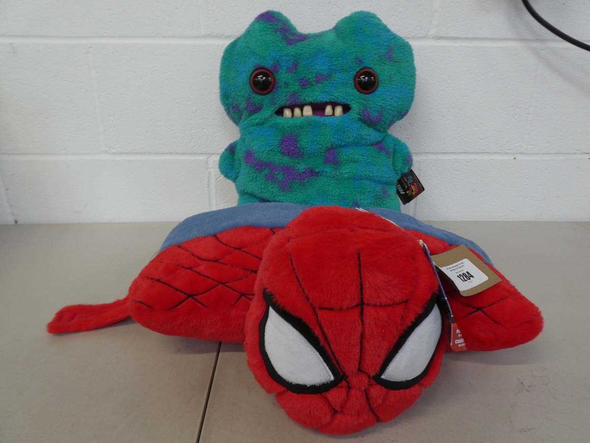 Lot 1284 - x1 Spiderman pillow pal together with x1...