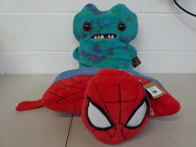 Lot 1284 - x1 Spiderman pillow pal together with x1...