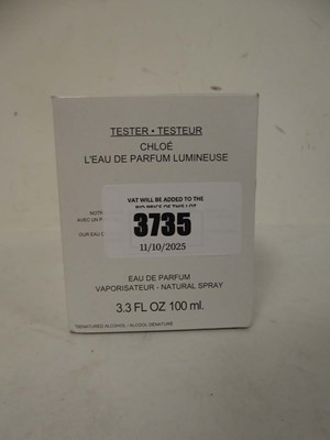 Lot Chloe l'eau de parfum lumineuse 100ml (tester...