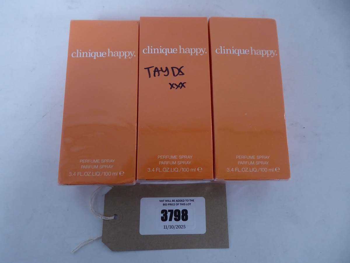 Lot 3x Clinique happy perfume spray 100ml