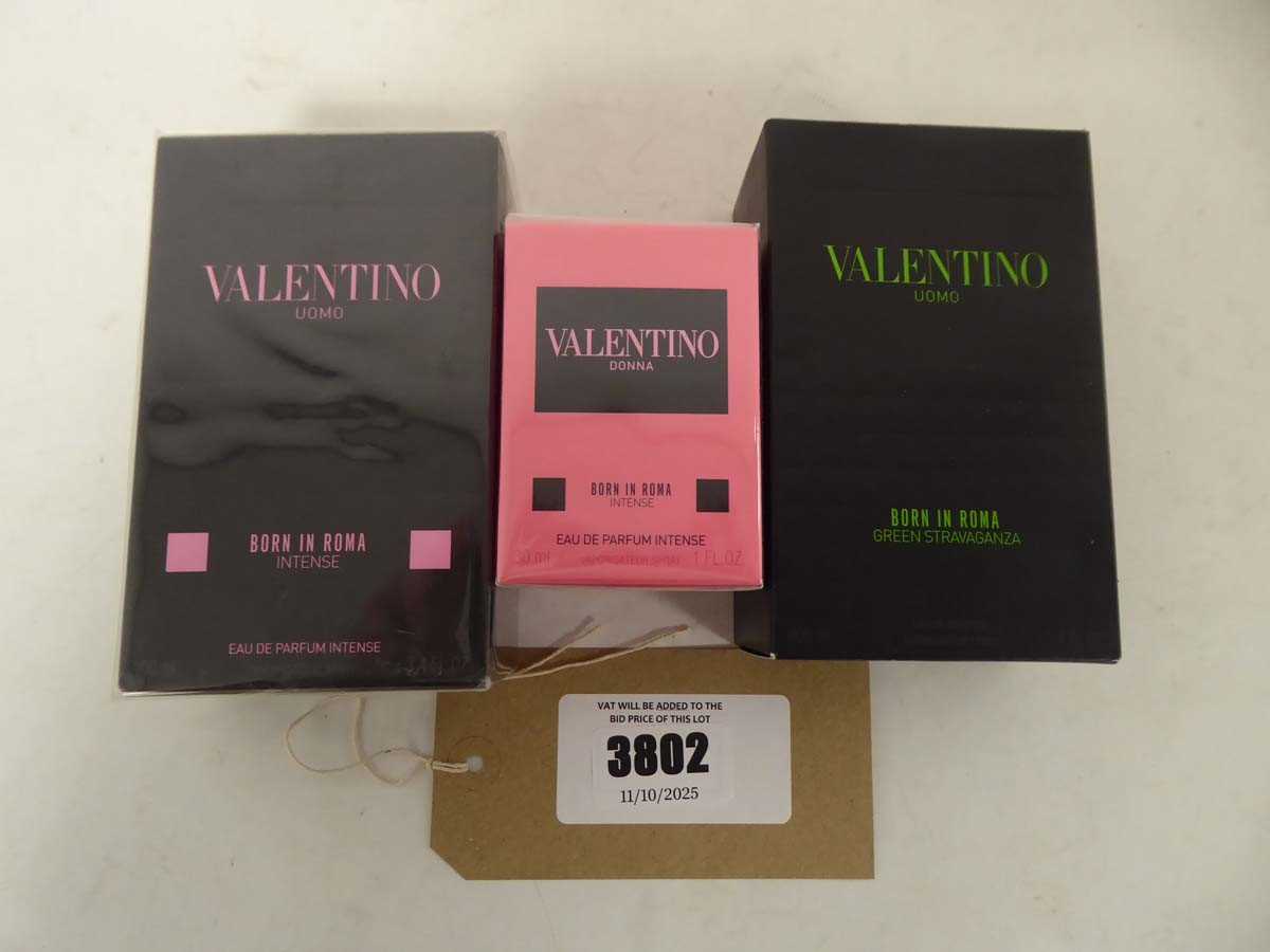 Lot 3x Various Valentino UOMO perfumes