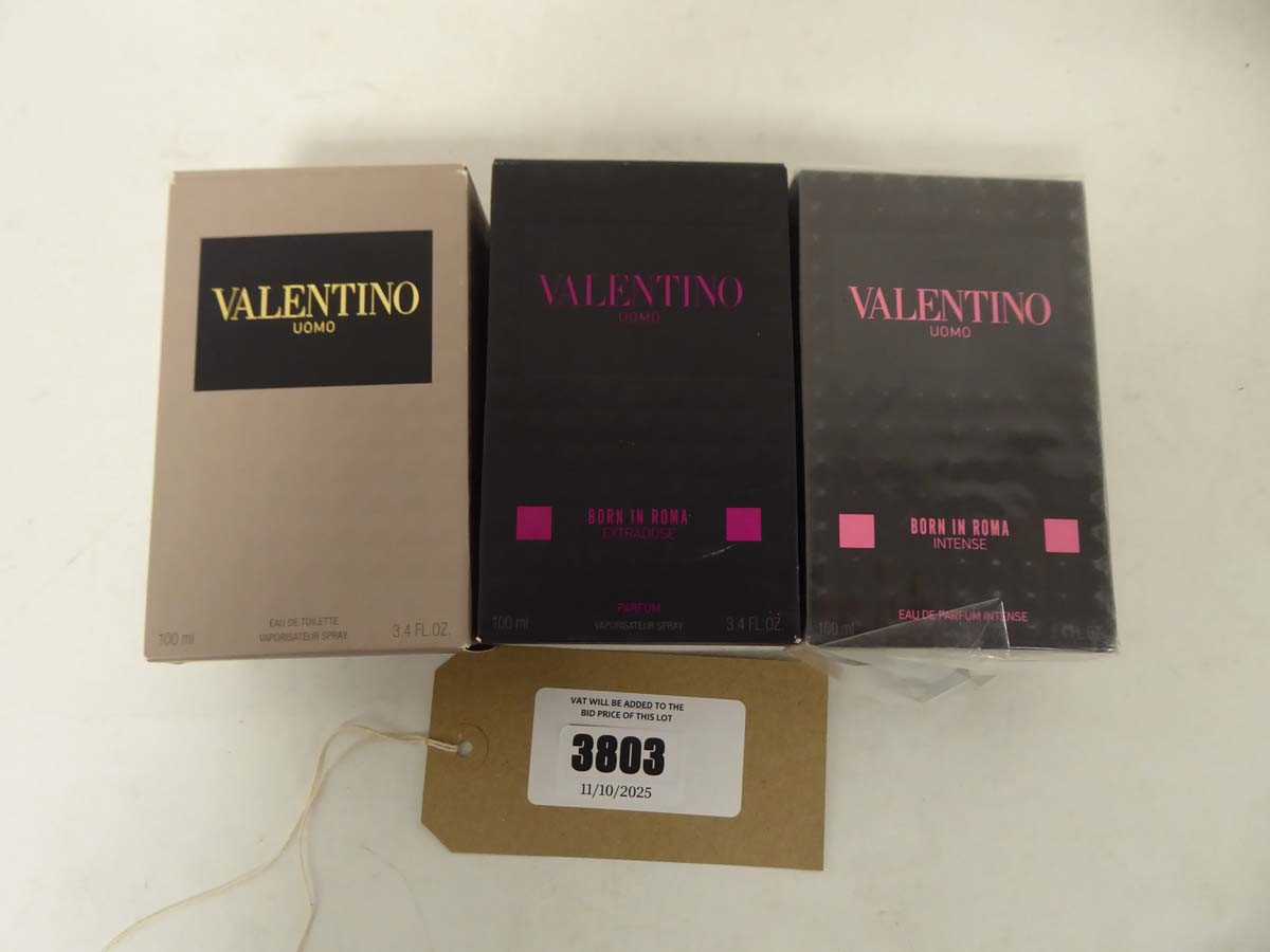 Lot 3x Various Valentino UOMO perfumes