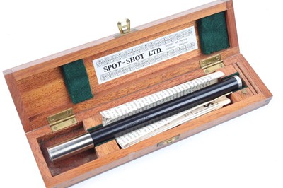Lot 1049 - Wooden cased 12 bore Spot-Shot light spotter...