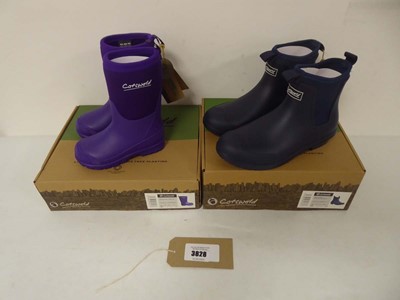 Lot 2x Boxed pairs of Cotswold wellington boots to...