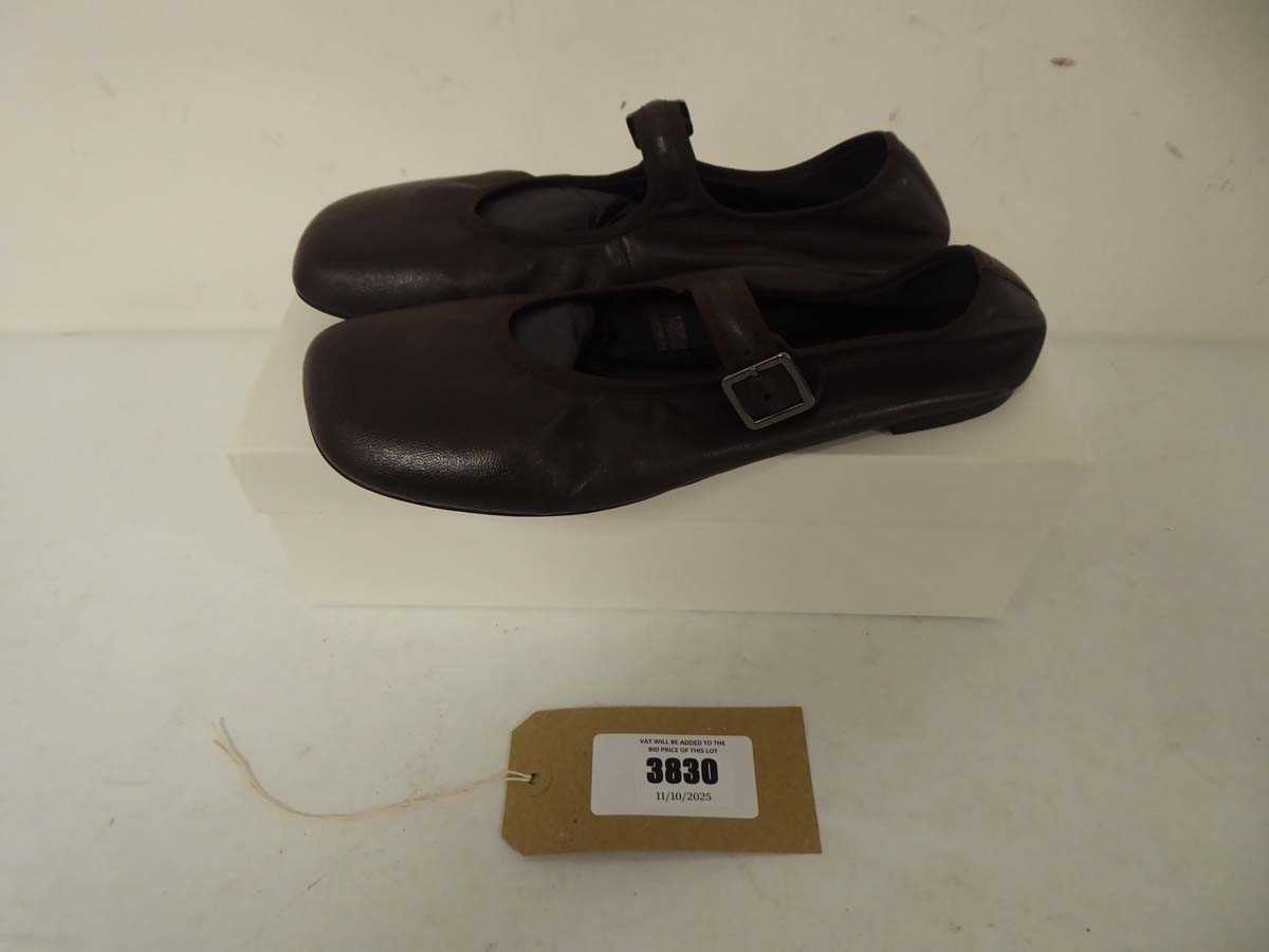Lot Boxed pair of COS ballerina shoes in brown...
