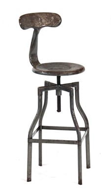 Lot 9 - A 1950/60's machinist's stool with an...