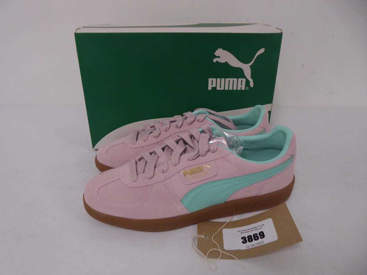 Lot Puma palermo trainers in mauve size UK9.5 - boxed