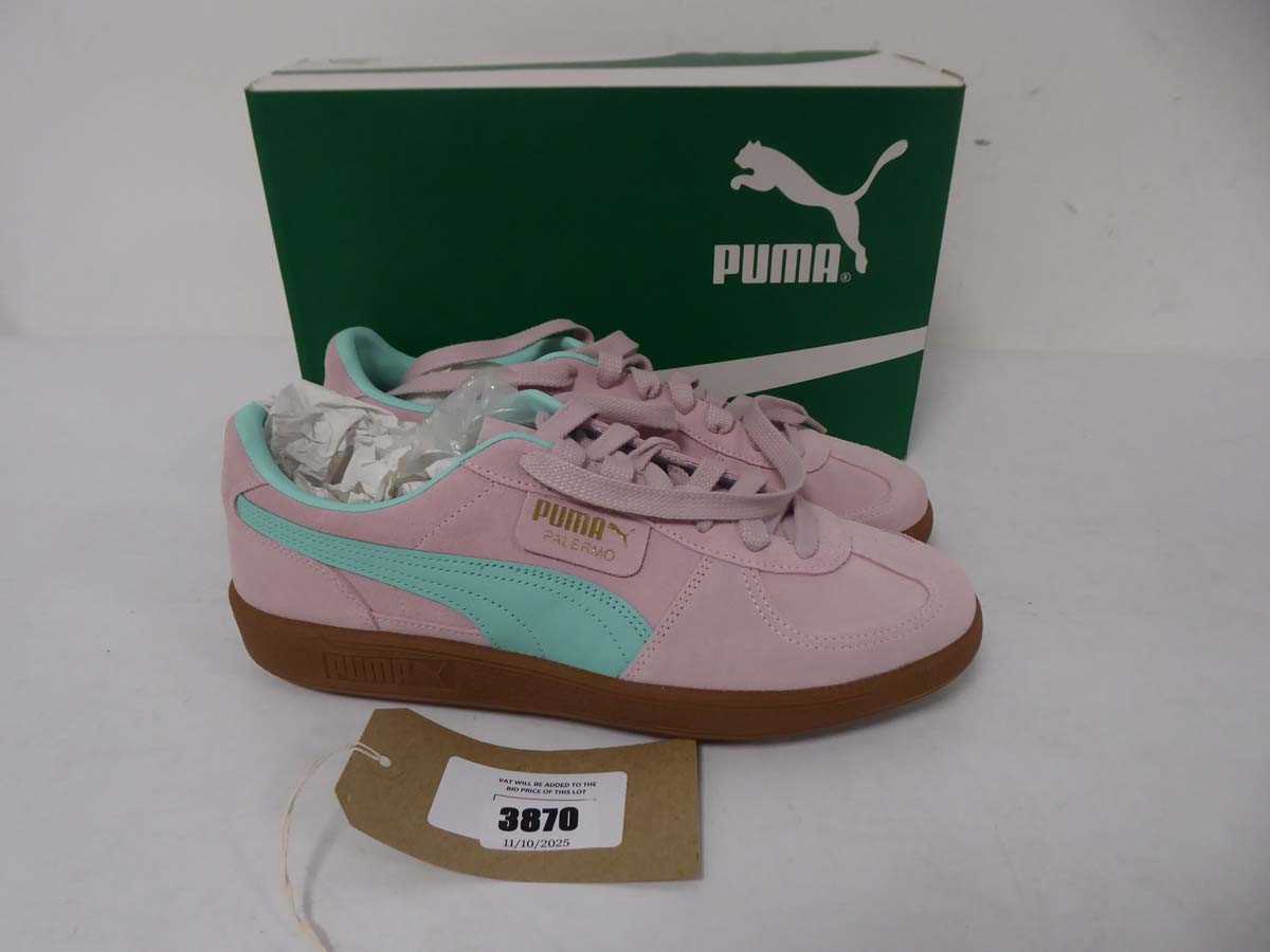 Lot Puma palermo trainers in mauve size UK10 - boxed