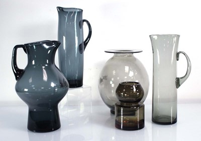 Lot 273 - A group of smoked glass including two water...