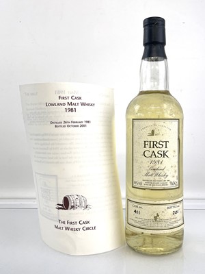 Lot 13 - A bottle of First Cask 1981 20 year old...