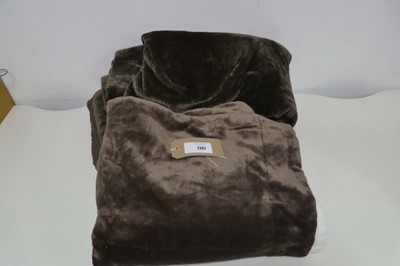 Lot 1287 - A bag containing x2 large brown throws by...