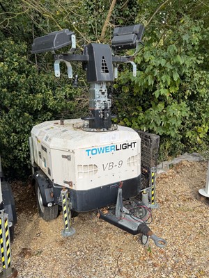 Lot 6 - Tower Light generator telescopic light trailer...