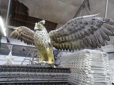 Lot 62 - Large silk style LED lit owl with a wingspan...
