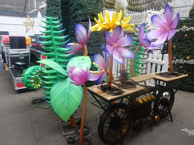 Lot 64 - 11 assorted silk style metal frame LED lit...